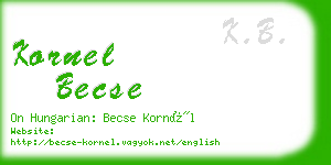 kornel becse business card